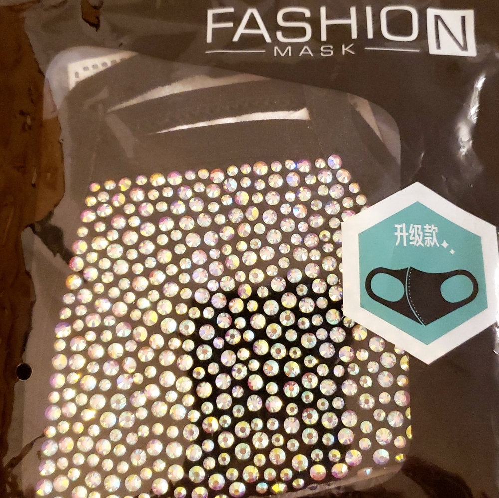 Fashion Reusable Rhinestone Face Mask - Picture 3 of 3